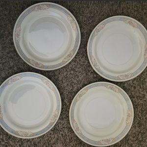 Vintage 1947 Homer Laughlin Eggshell Nautilus- Blue Dawn- Dinner Plates, 4 Count